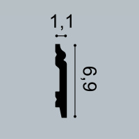 Орак Плинтус SX165F (69х11х2000мм) (32)  ГИБКИЙ. Полиуретан