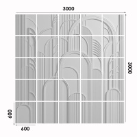 Артполе 3Д панно ARTPOLIS 3000x3000x60мм (в наборе 25 панелей)