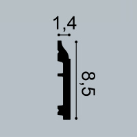 Орак Плинтус SX172F (85х14х2000мм) (20)  ГИБКИЙ. Полиуретан