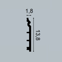 Орак Плинтус SX118F (138х18х2000мм) (10)  ГИБКИЙ. Полиуретан