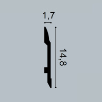 Орак Плинтус SX104F (148х17х2000мм) (9)  ГИБКИЙ. Полиуретан